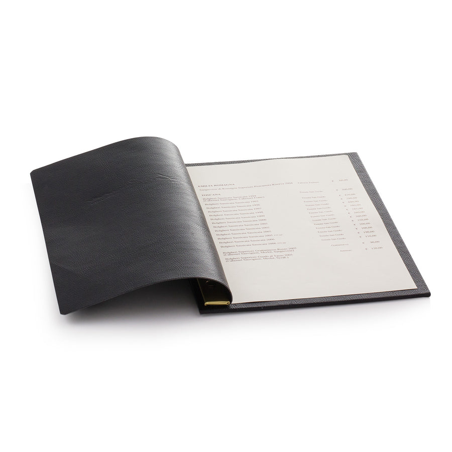 Tavoletta Ecopelle a viti con copertina flessibile e bacchetta fermafogli metallica